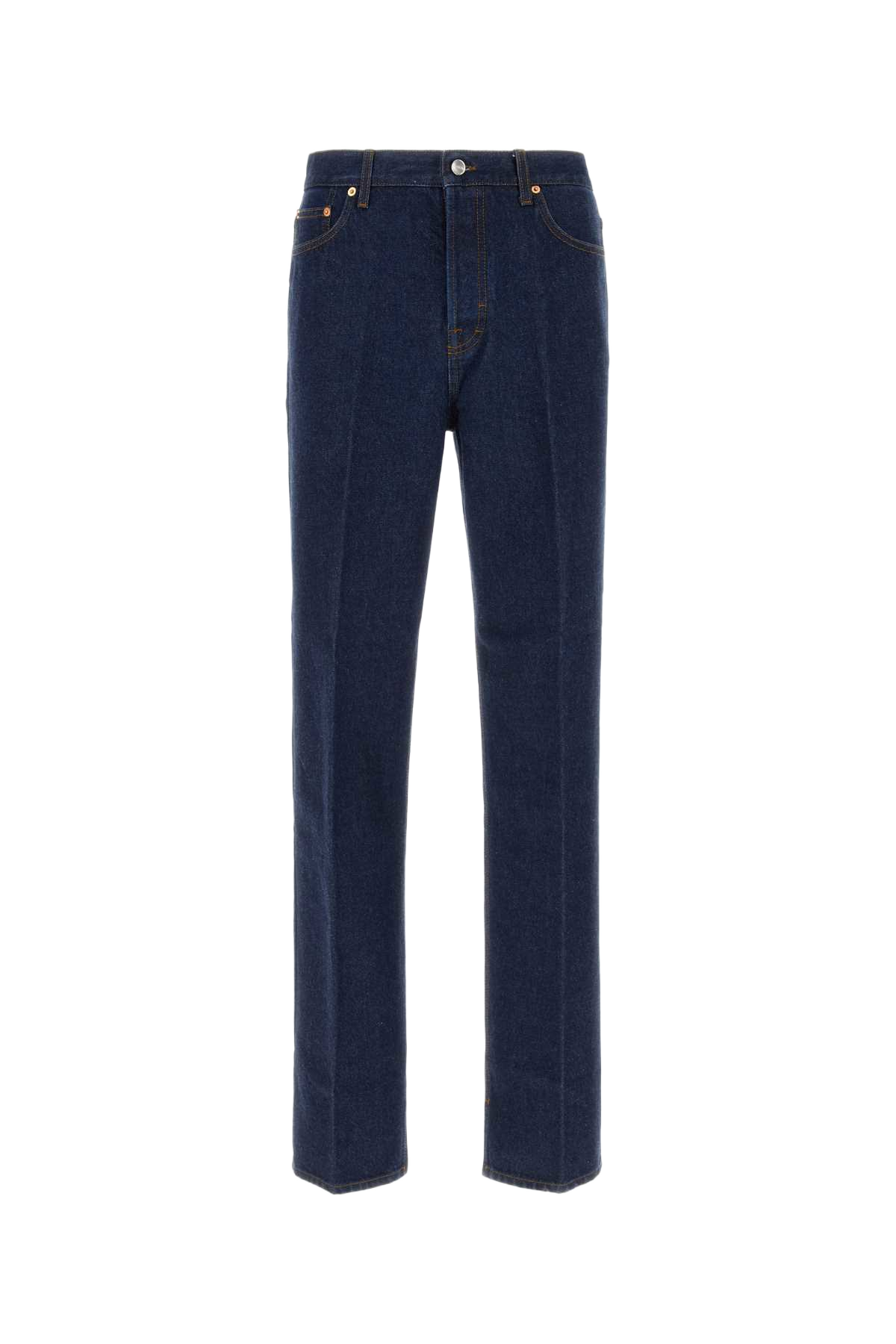 Dark Blue Denim Jeans Darkblue Exterior: Cotton