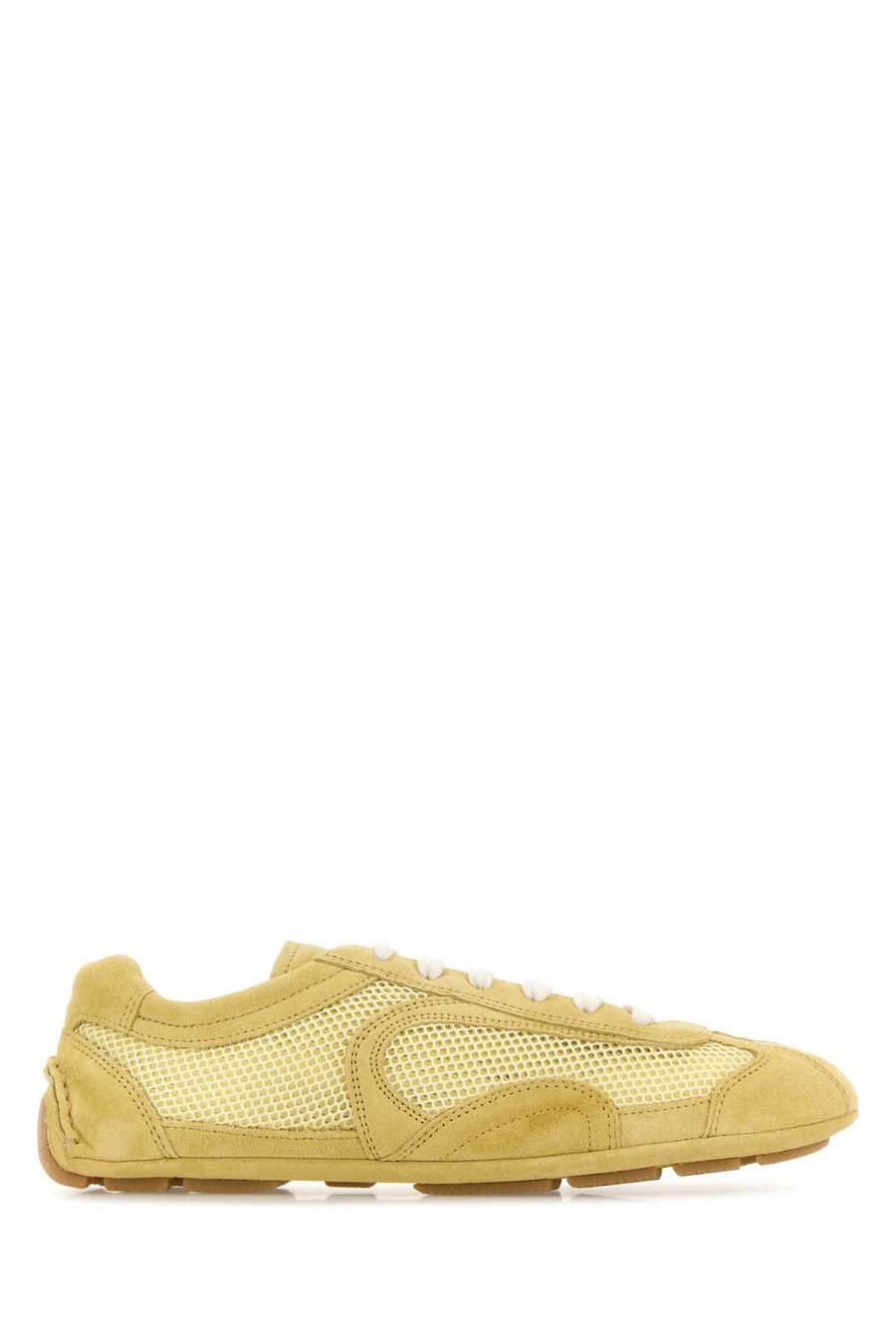 Prada Exterior: 100% Fabric 100% Suede; Interior: 100% Fabric; Sole: Rubber sneaker in yellow