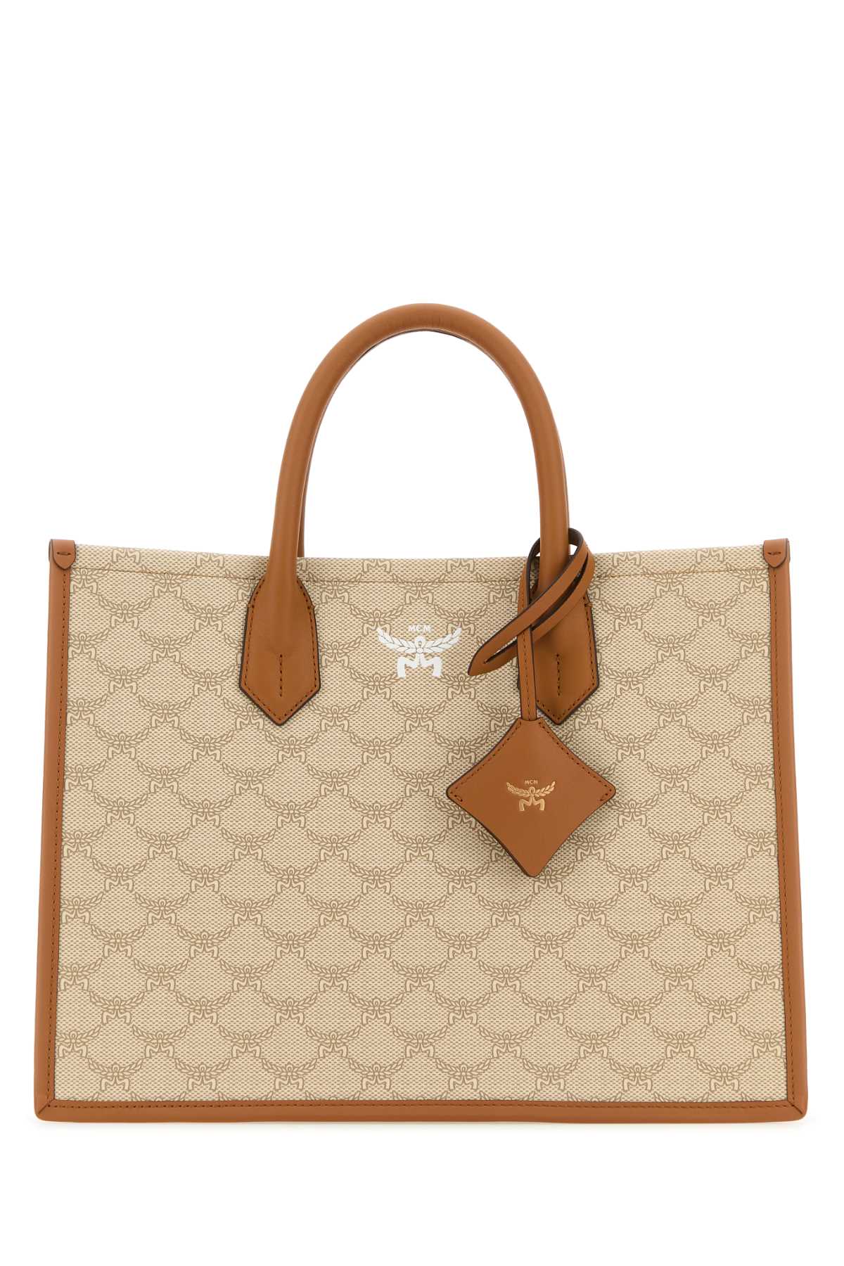Printed Canvas Himmel Medium Shopping Bag Ss24oatmeal Borse A Mano