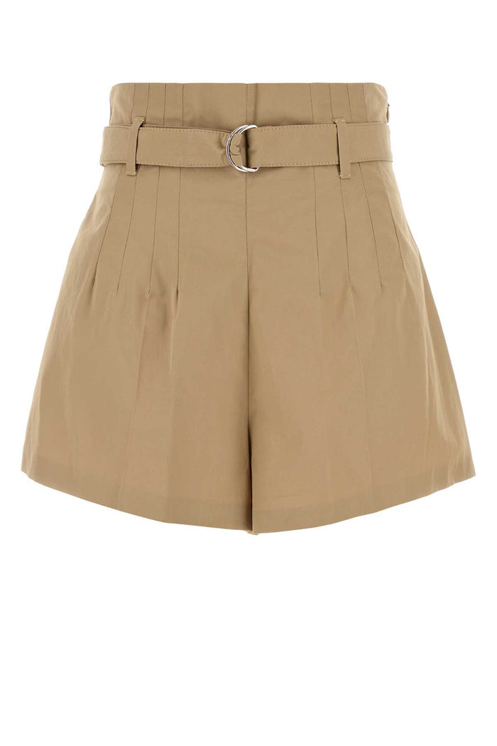Beige Poplin Shorts Kaki Bermuda