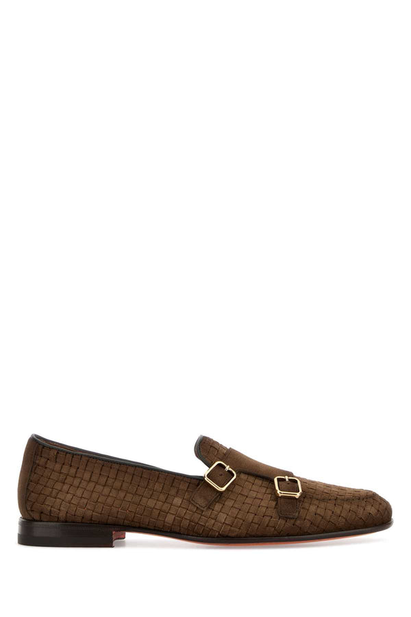 Santoni Fibia Exterior: 100% Suede; Interior: 100% Leather; Sole: Leather loafer in brown
