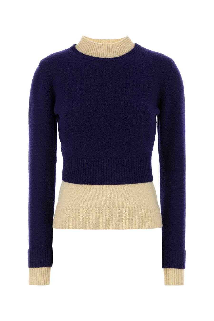 Jil Sander 98% Virgin wool sweater in navy
