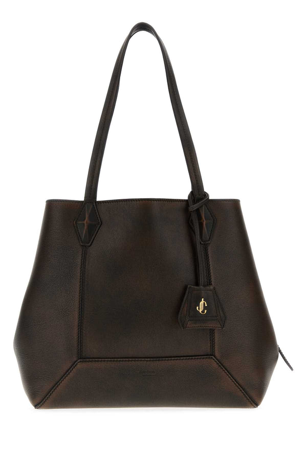 Jimmy Choo Exterior: 100% Leather tote bag in brown