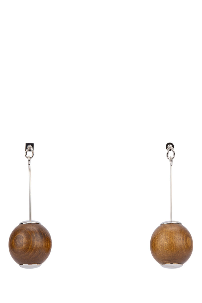 Les Grandes Boucles Nodo Silverbrown Principal:wood Brass Orecchini