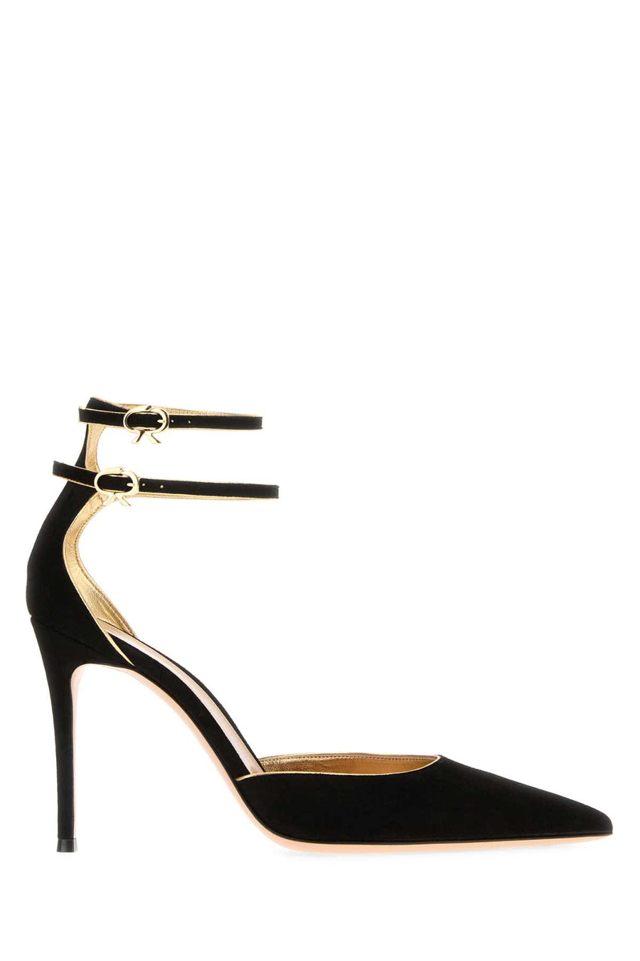 Gianvito Rossi Neme Exterior: 100% Suede; Interior: 100% Leather; Sole: 100% Leather heel in black