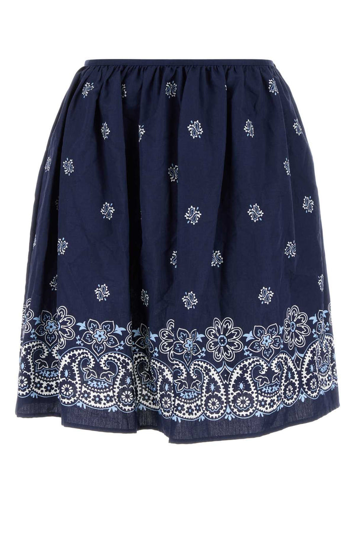 Printed Poplin Skirt Blubianco Coli-trochusniloticus Gonne