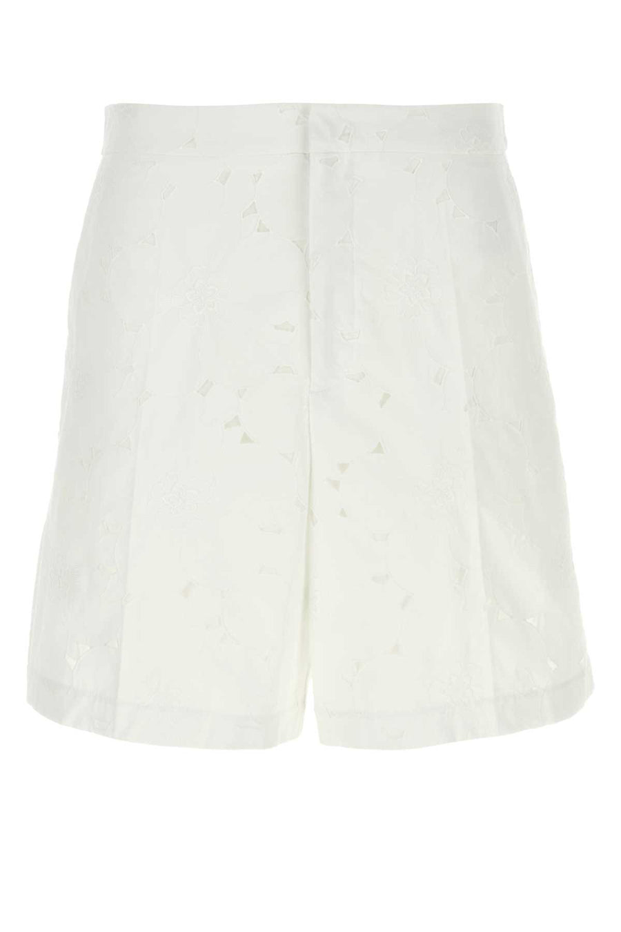 Valentino Garavani 96% Cotton bermuda shorts in white