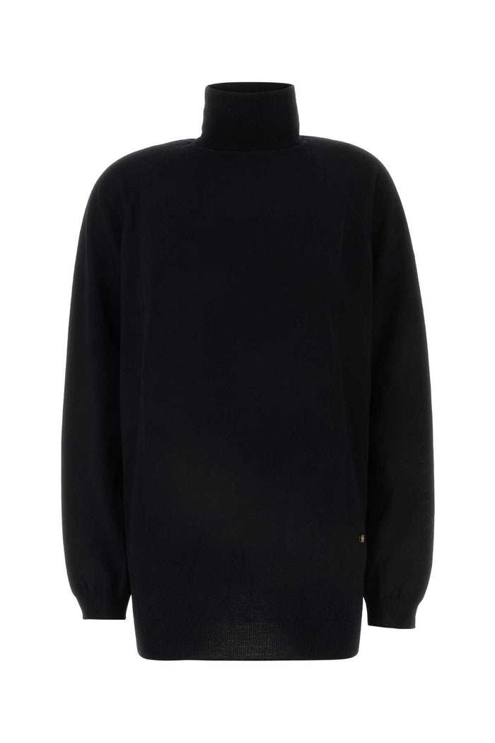 Black Wool Sweater Nero Exterior: Virgin Maglieria