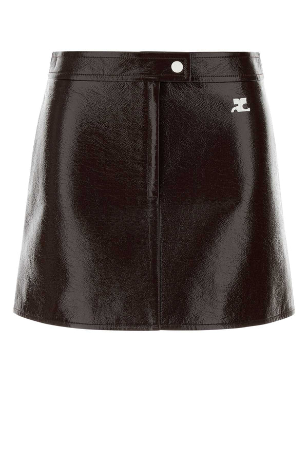 Courreges Vinyl Exterior: 88% Cotton skirt in brown