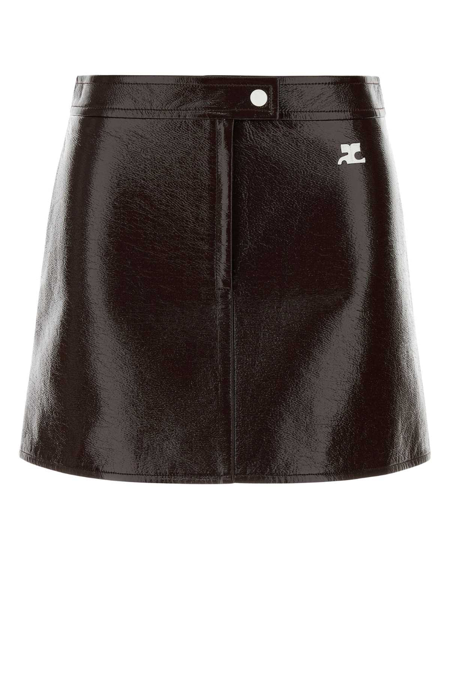 Courreges Vinyl Exterior: 88% Cotton skirt in brown