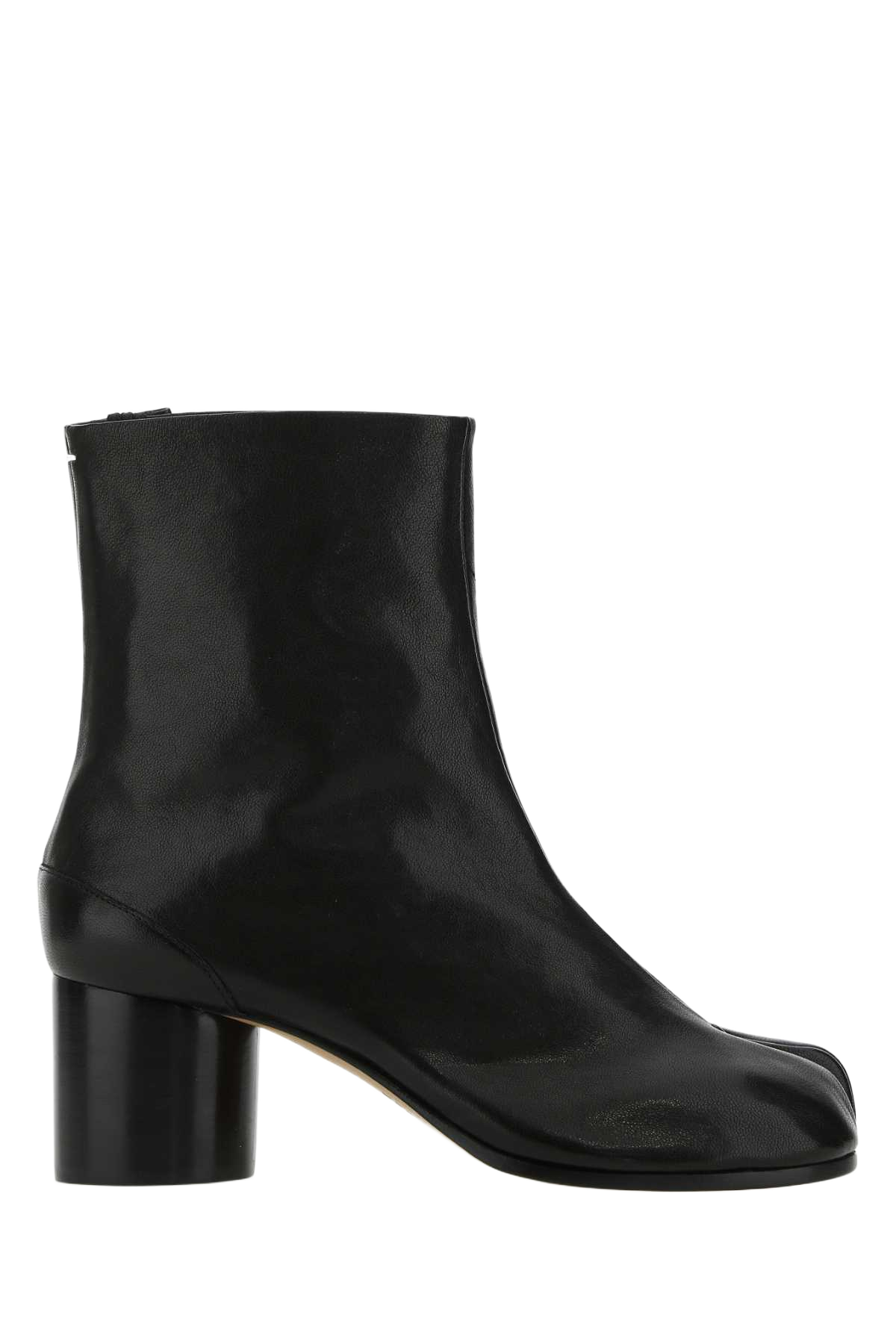 Black Leather Tabi Ankle Boots T8013 Stivali