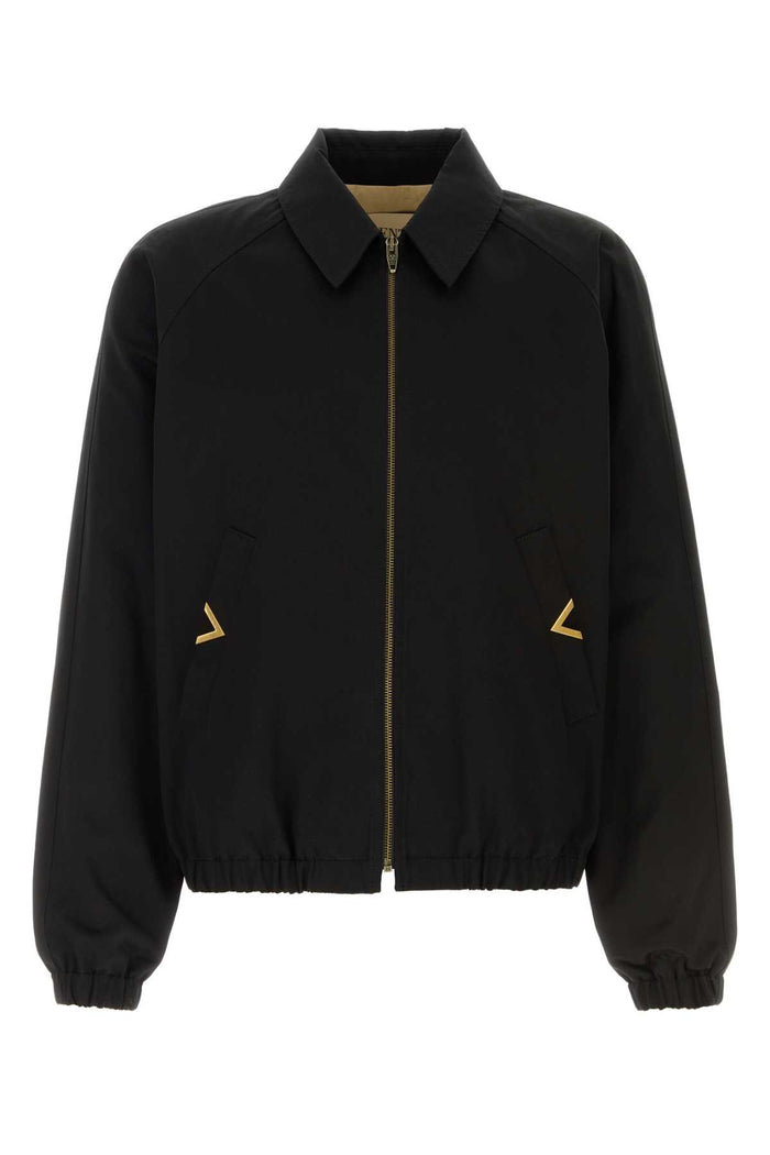 Black Cotton Jacket Nero Giubbini