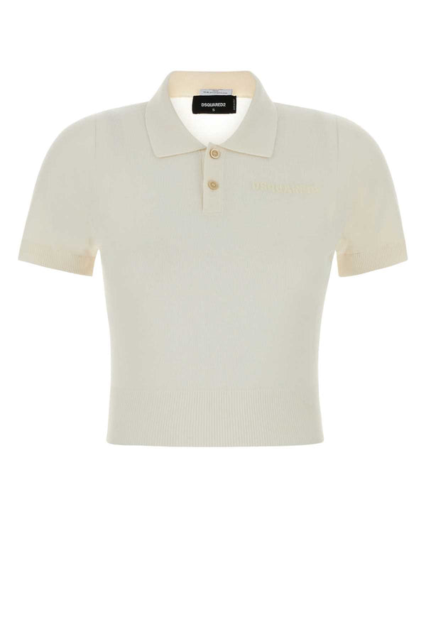 Dsquared2 Knit 80% Viscose polo shirt in white