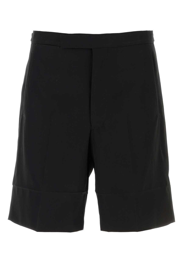 Prada 100% Cotton bermuda shorts in black