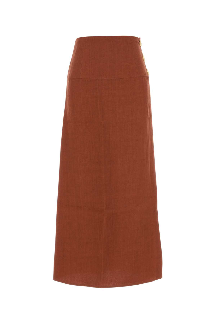 Le Kasha 100% Organic linen skirt in brown