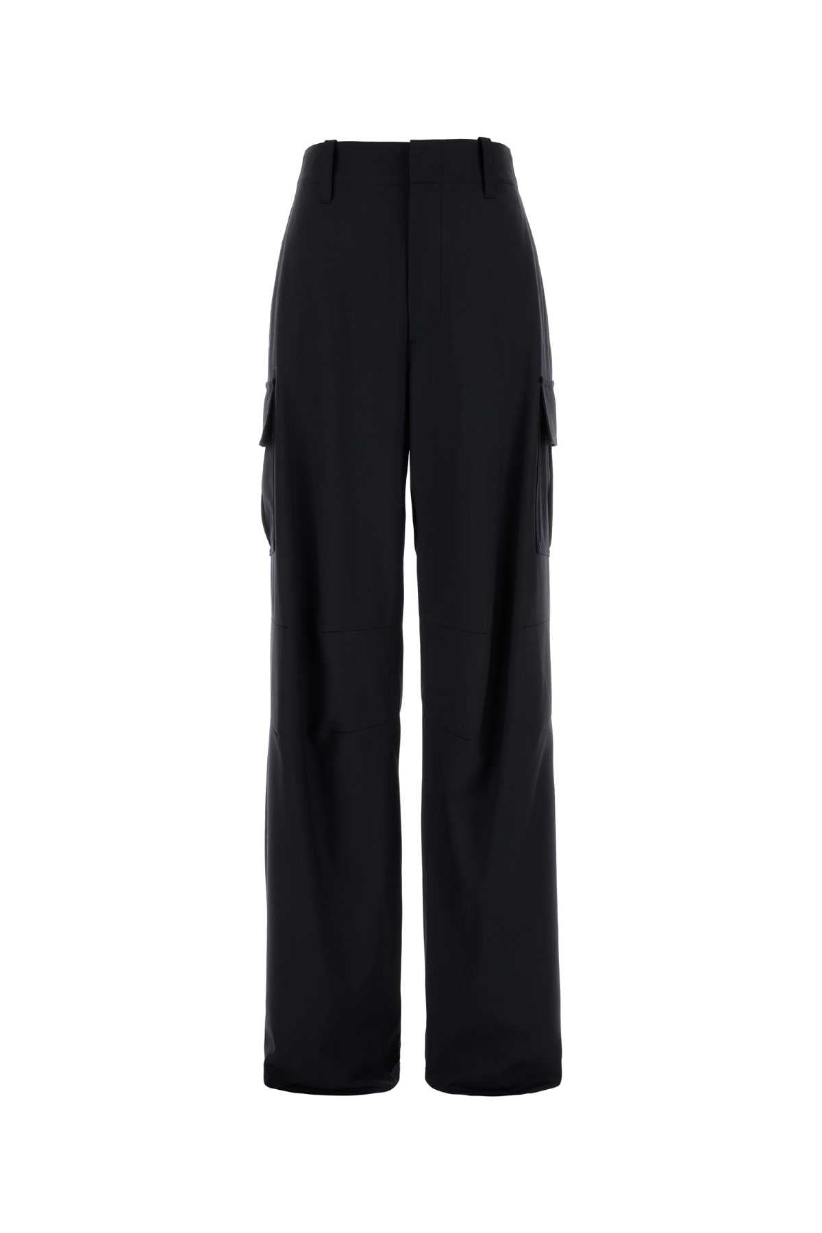 Midnight Blue Wool Cargo Pant Darkblue Exterior: Pantaloni