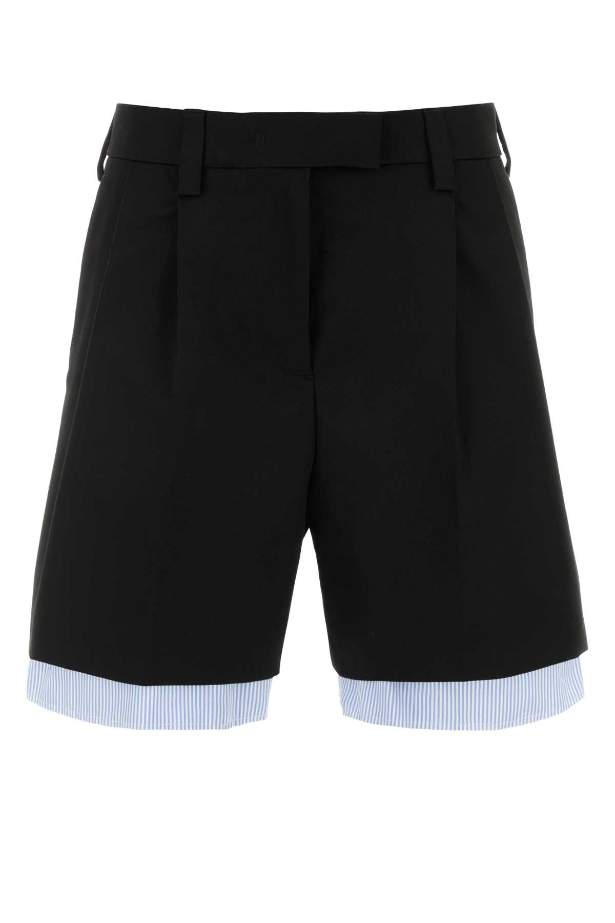 Black Cotton Bermuda Shorts Nero Pantaloni