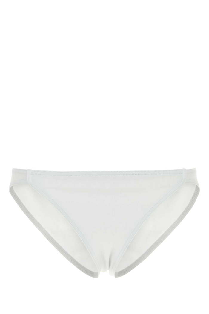 White Stretch Nylon Bikini Bottom Blancn Exterior: Elastane Costumi Da Bagno