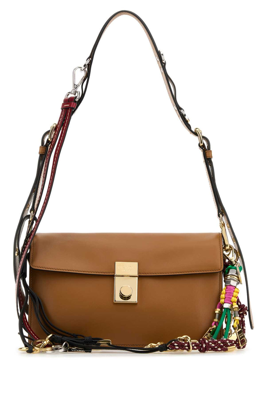 Prada 100% Vitello leather shoulder bag in brown