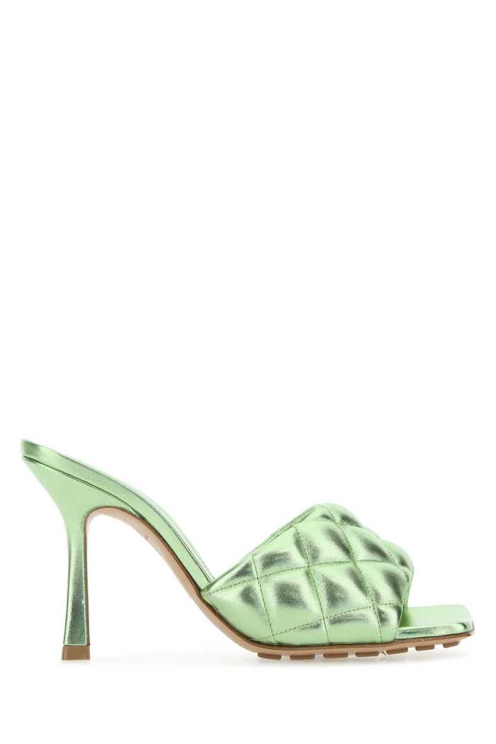 Light Green Nappa Leather Padded Sandals 3505 Sandali