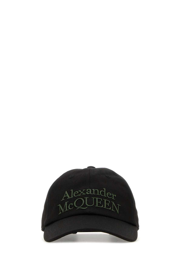 Alexander McQueen CAPPELLO Exterior: 100% Cotton; Lining: 100% Cotton baseball cap in black
