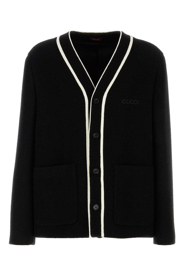 Gucci Lana Exterior: 95% Wool 5% Nylon; Lining: 100% Cotton cardigan in black