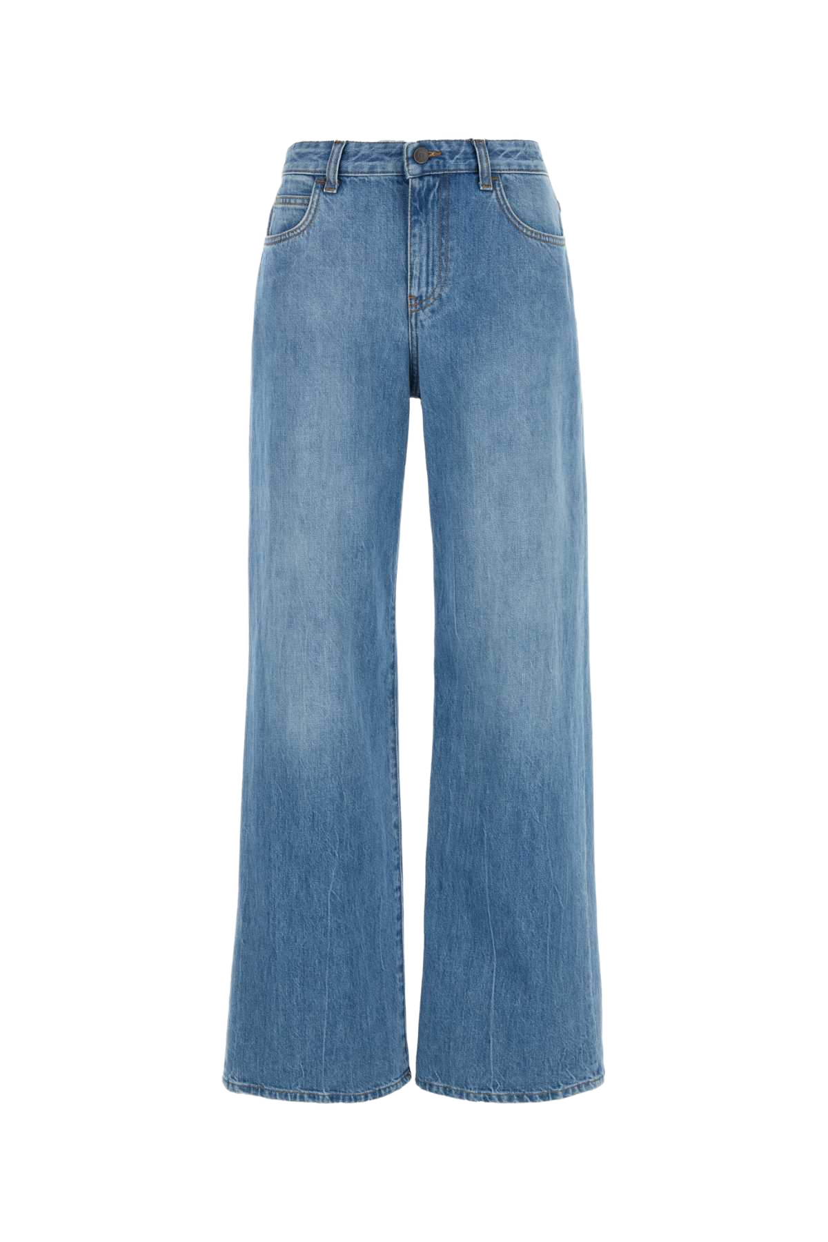 Denim Egllitta Wide-Leg Jeans Blue Exterior: Cotton