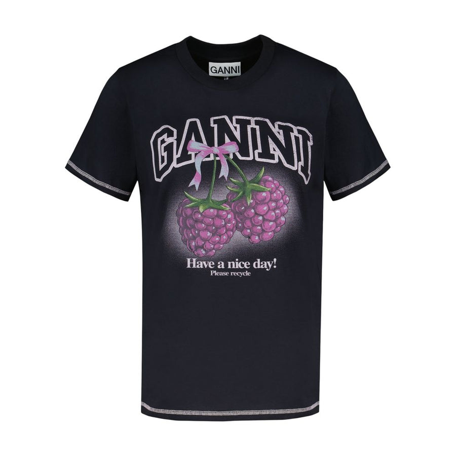 Ganni Cotton t-shirt in black — view 2