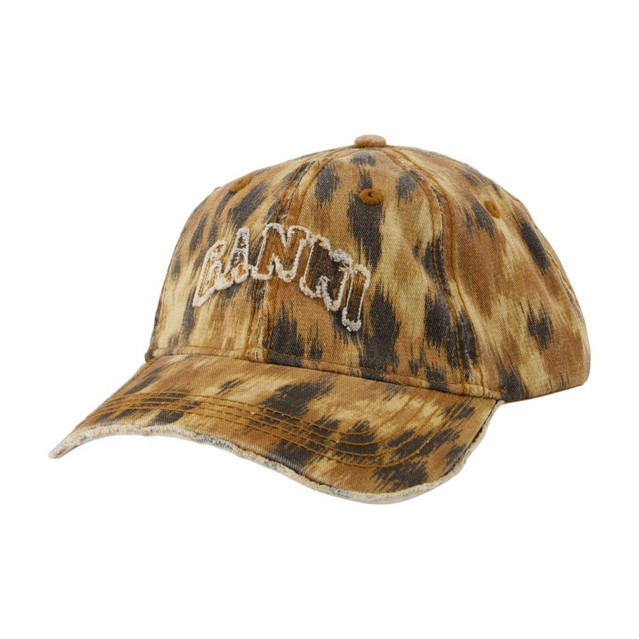 Ganni B3020171-01C Cotton baseball cap in brown — view 2