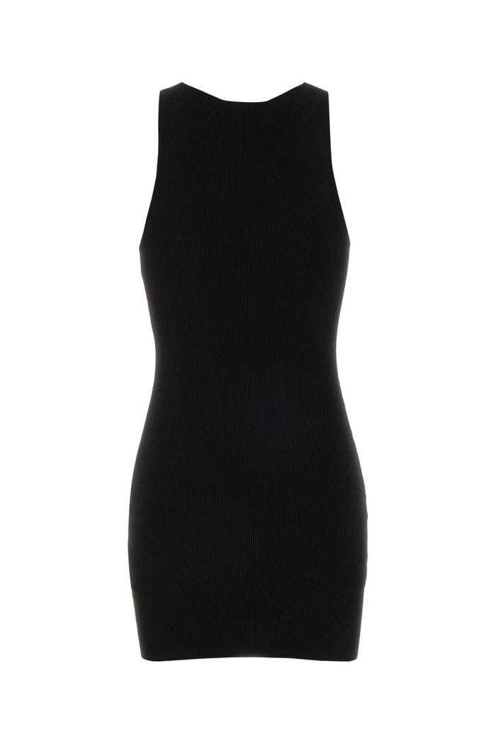 Black Stretch Nylon Mini Dress Exterior: Elastane Abiti