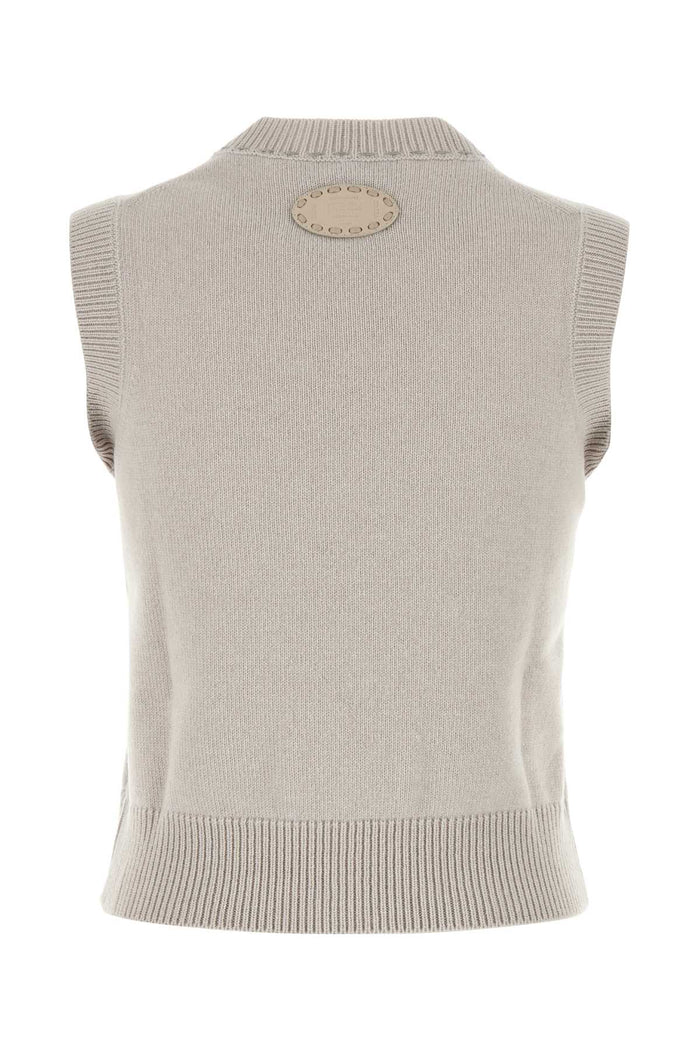 Cappuccino Cashmere Vest Grey Exterior: Maglieria