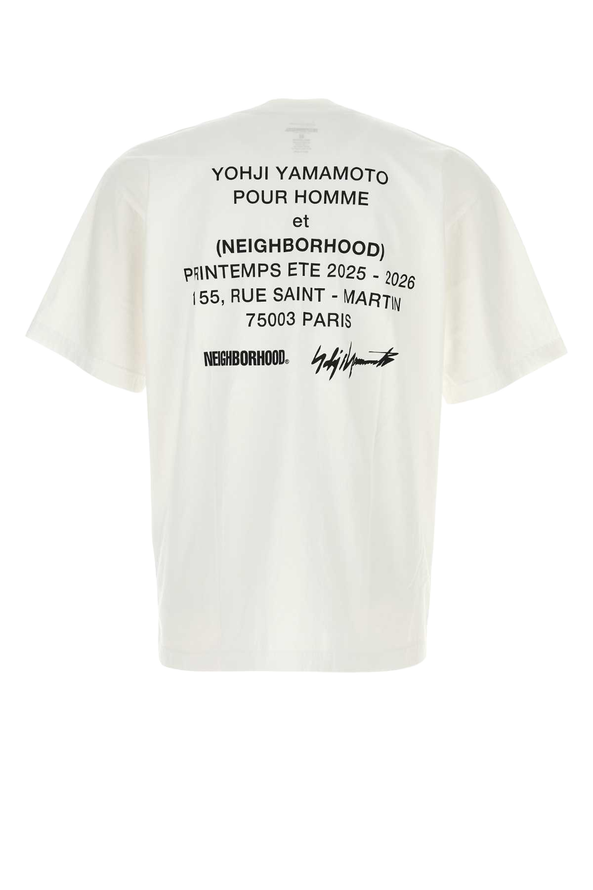 White Cotton Yohji Yamamoto X Neighborhood T-Shirt Grey Exterior