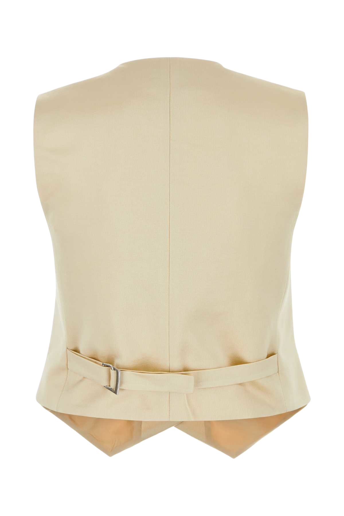 Cream Cotton Blend Vest Yellow Giacche E Gilet