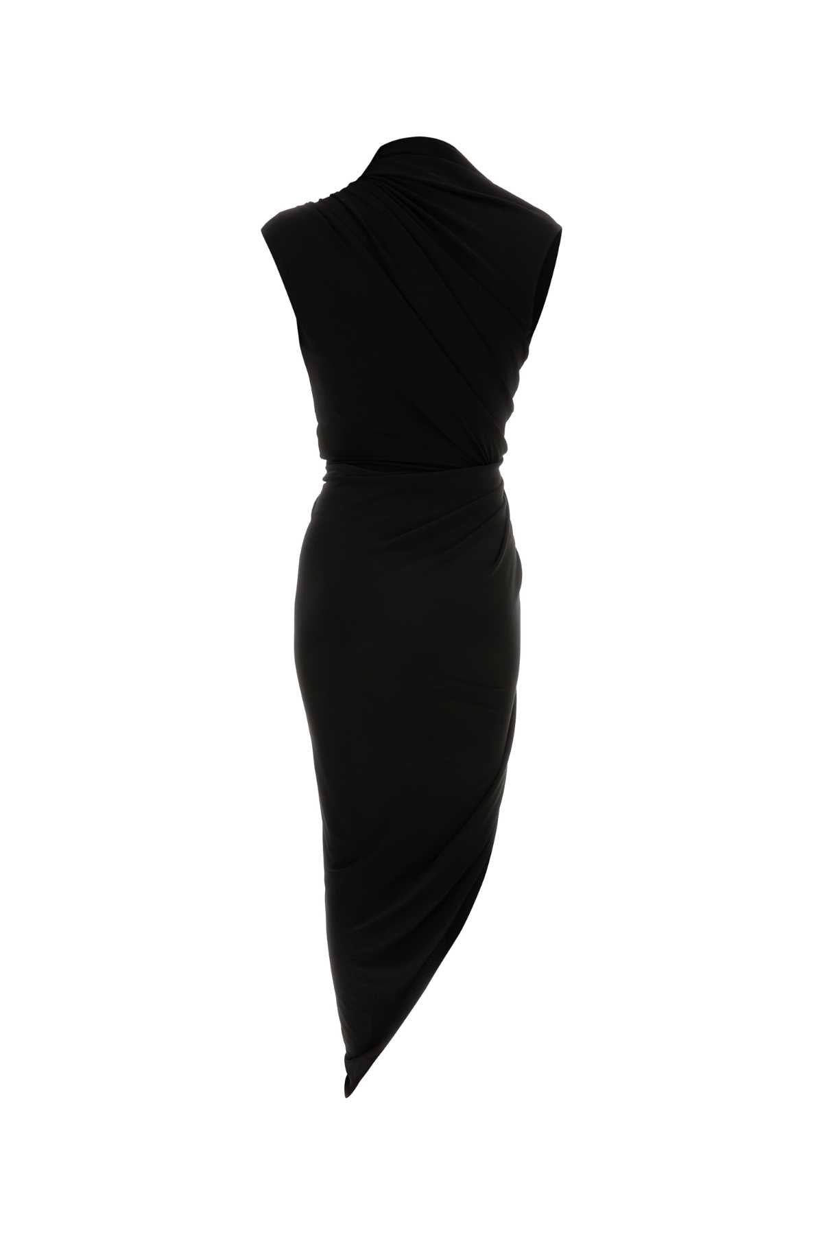 Black Stretch Crepe Dress Exterior: Viscose Elastane Abiti