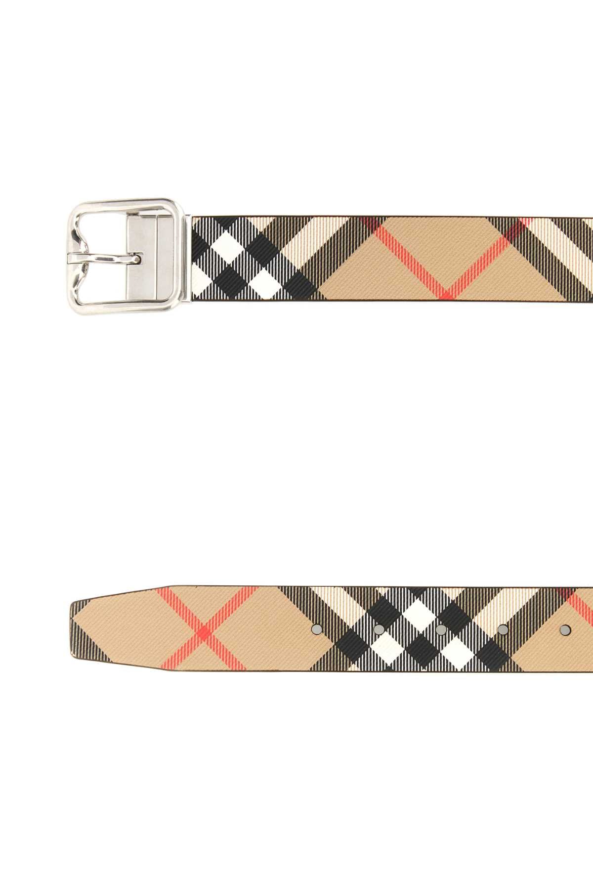 Printed E-Canvas Reversibile Belt Sandmilitarysilver Polyurethane Polyester Cotton Cinture