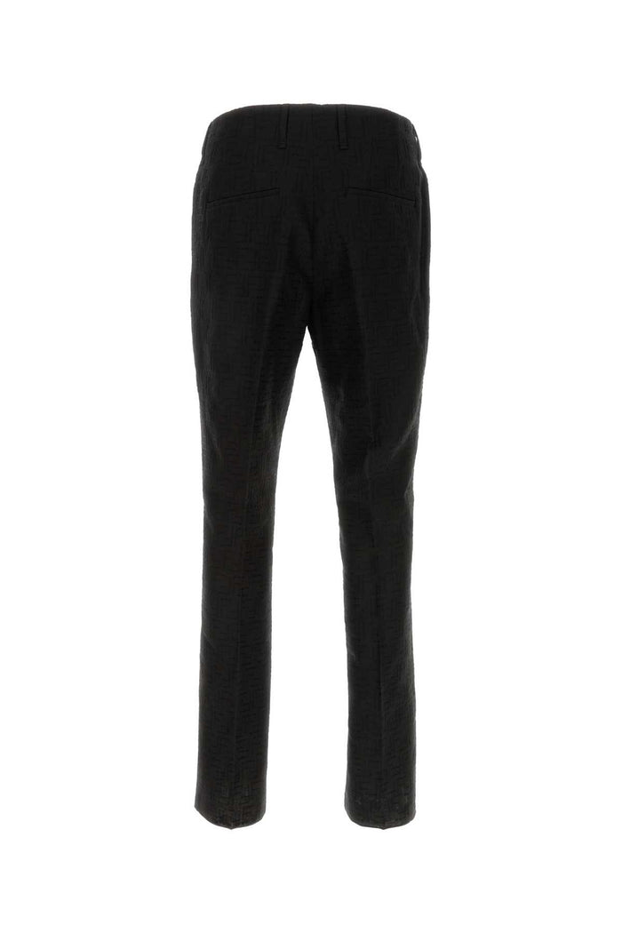Black Linen Blend Pant Nero Exterior: Cotton Pantaloni