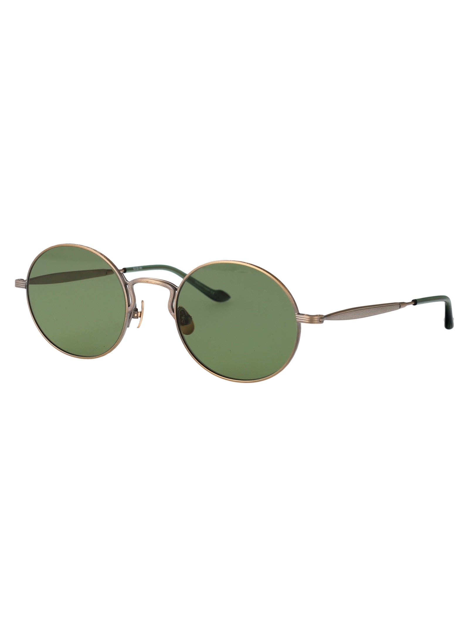 2809h-V2 Ag-Bgn Antique Gold - Bottle Green G-15 Metal Sunglasses