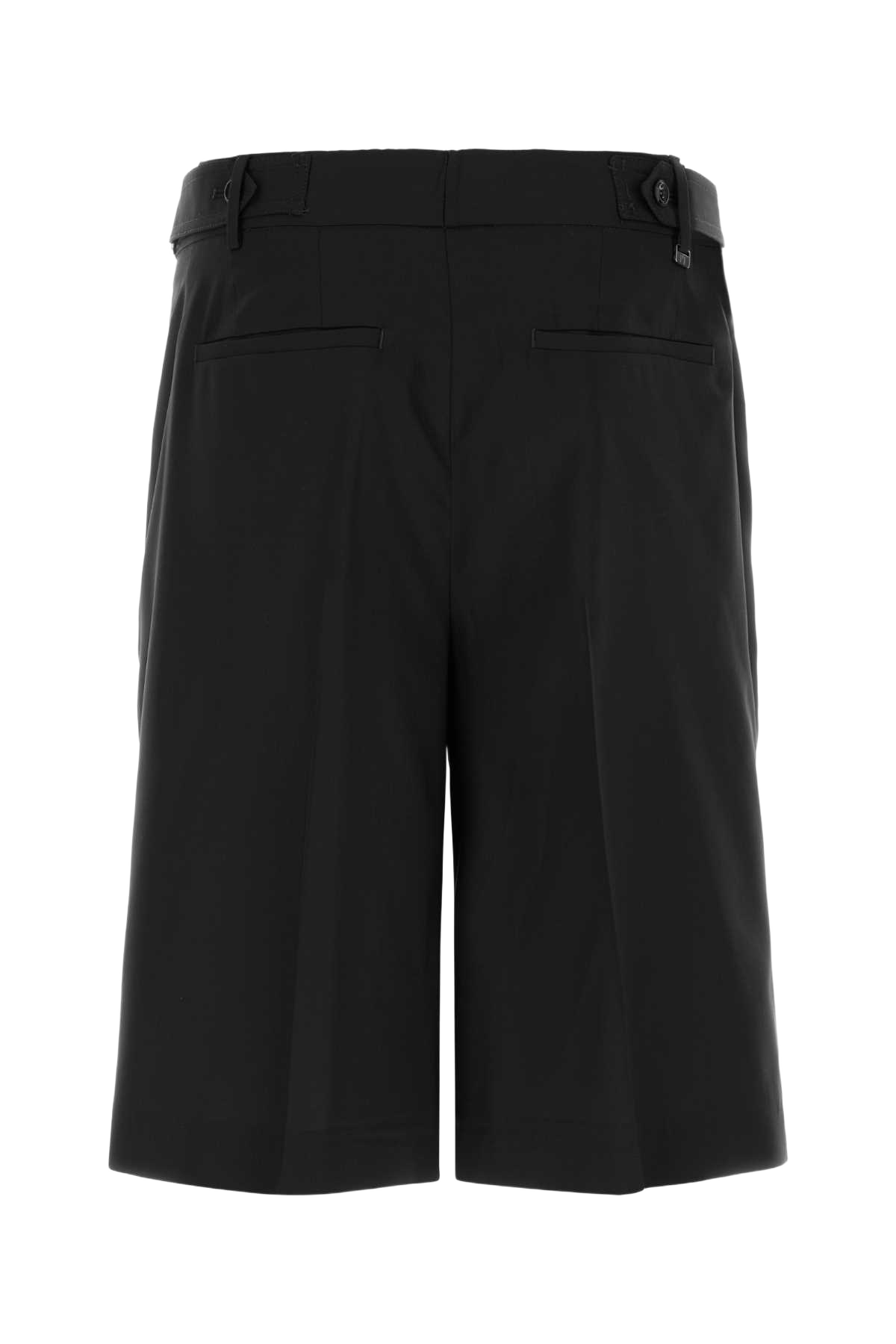 Black Wool Bermuda Shorts 0990 Exterior: Virgin