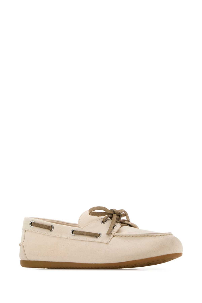 Ivory Canvas Loafers Ecru Mocassini