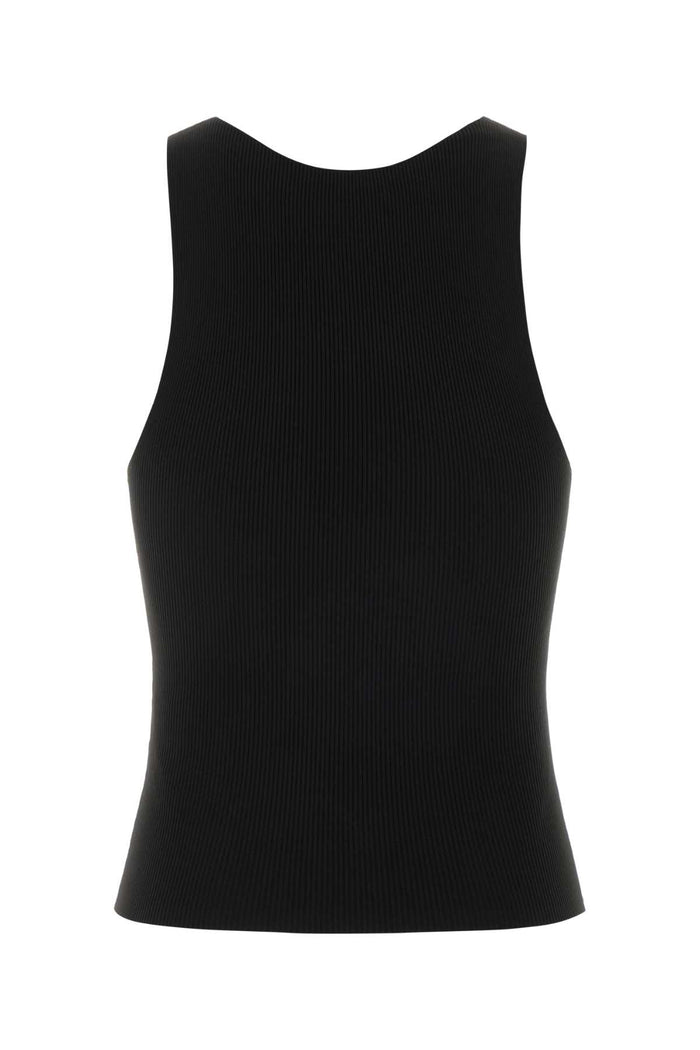 Black Stretch Nylon Tank Top Exterior: Elastane Maglie