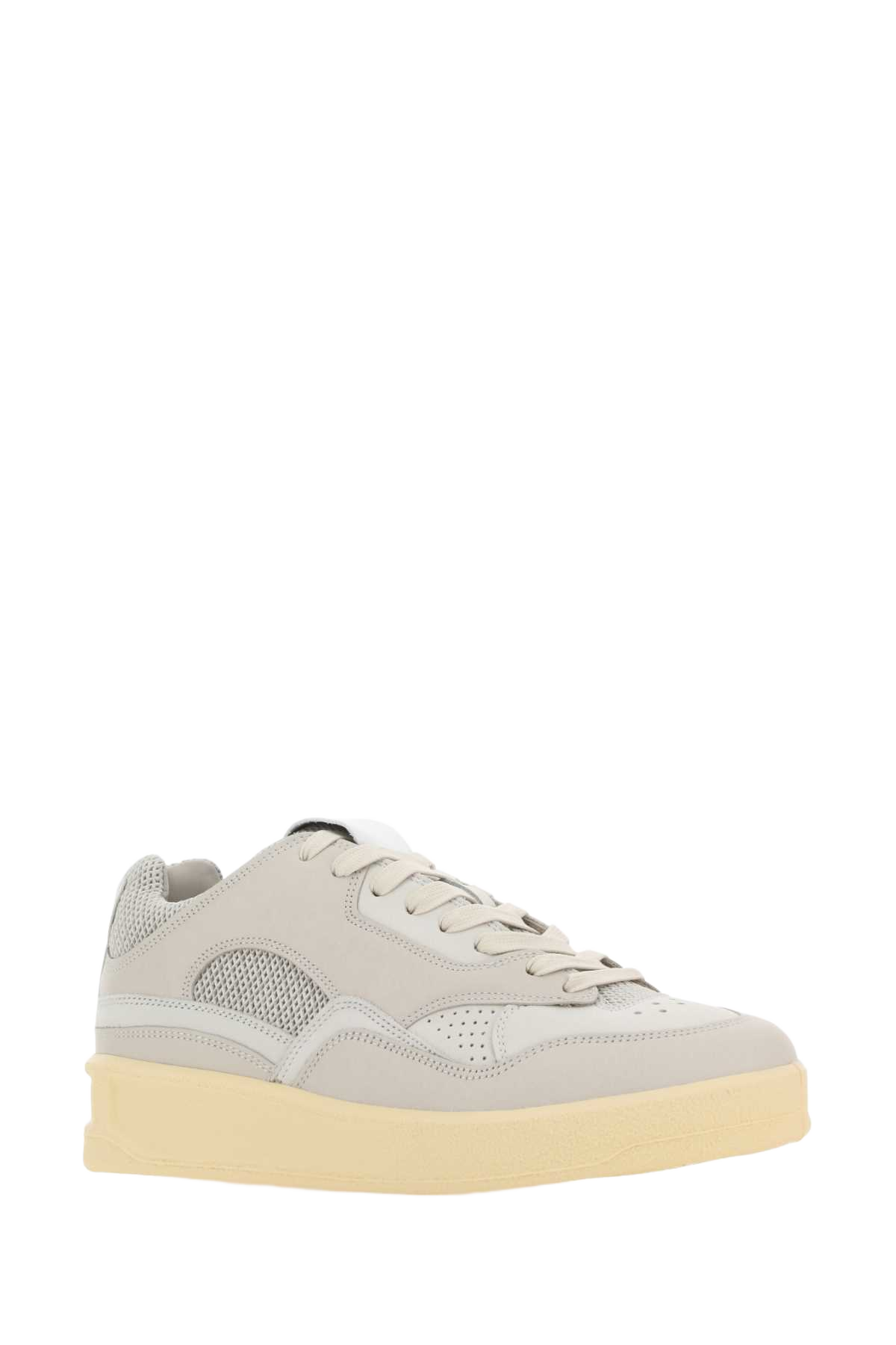 Grey Canvas And Rubber Basket Sneakers 055