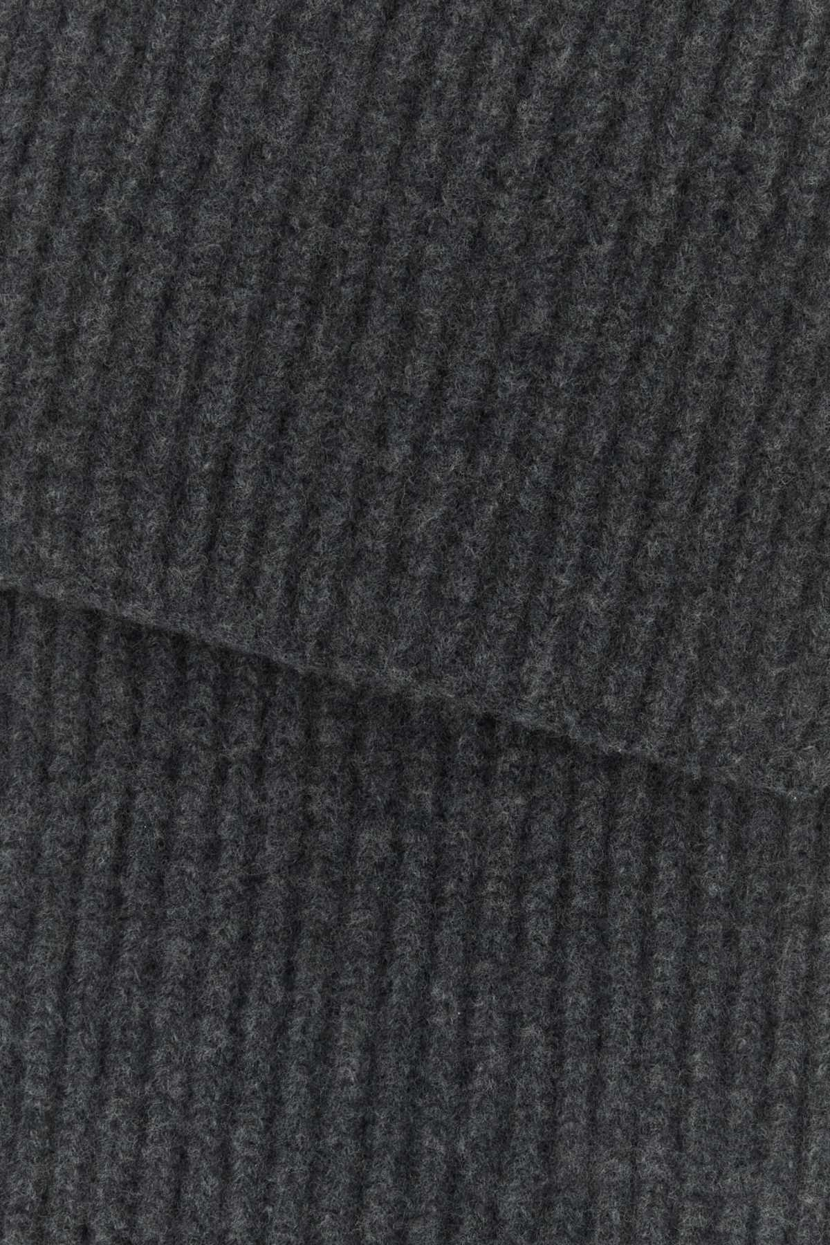 Grey Wool Scarf Darkgrey Sciarpe E Foulard