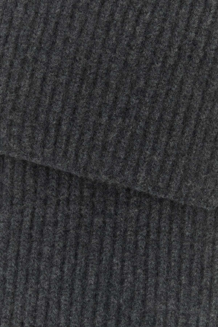 Grey Wool Scarf Darkgrey Sciarpe E Foulard