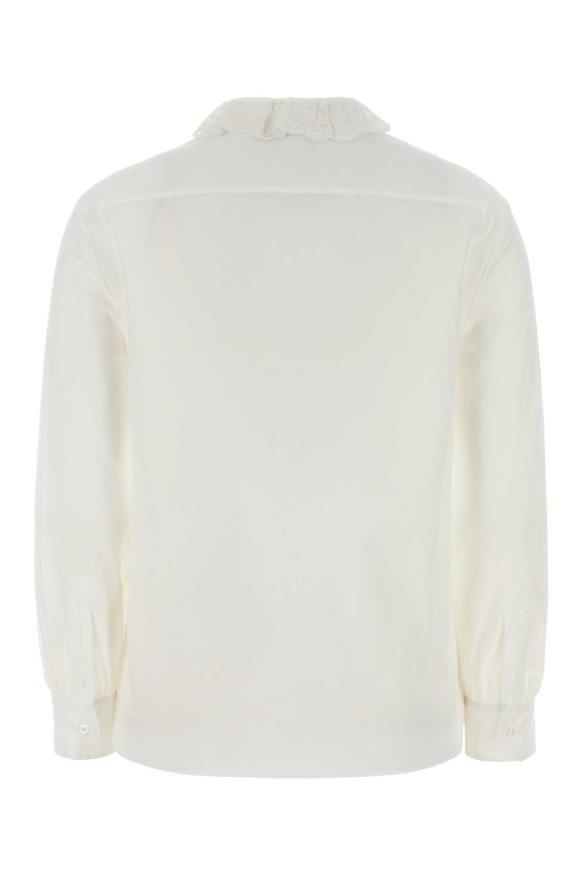 White Poplin Shirt Craie Exterior: Cotton Camicie