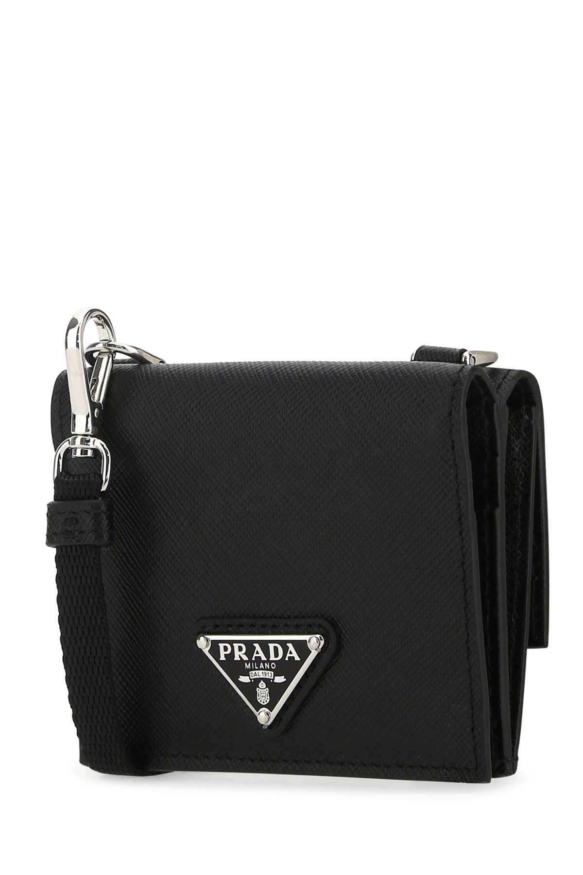 Black Leather Cardholder F0002 Vitello Portafogli