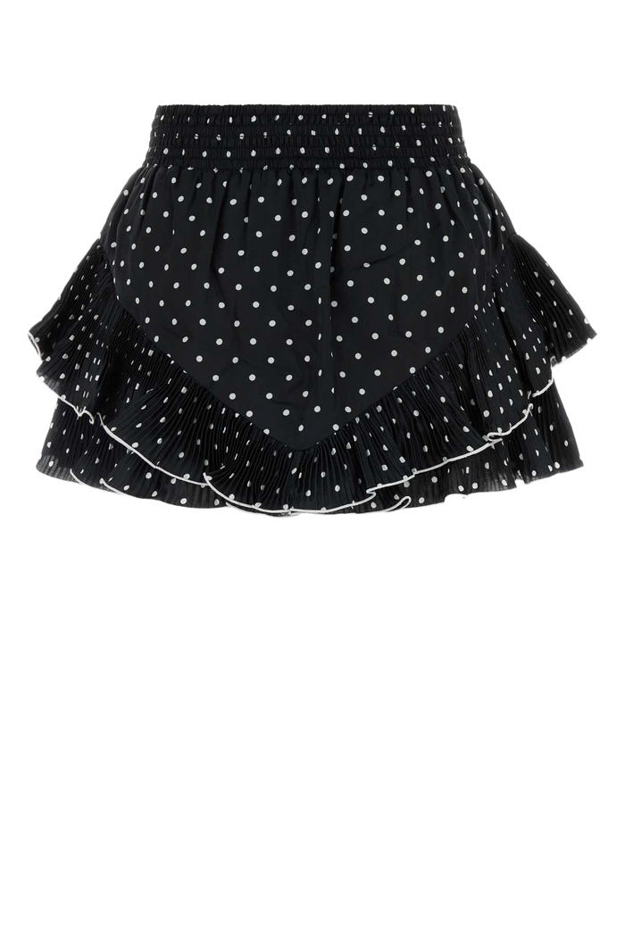 Printed Twill Mini Skirt Black Gonne