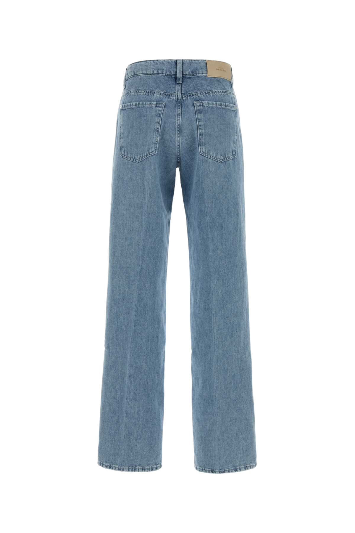 Denim Stove Pipe Jeans Azzurro Exterior: Cotton Linen