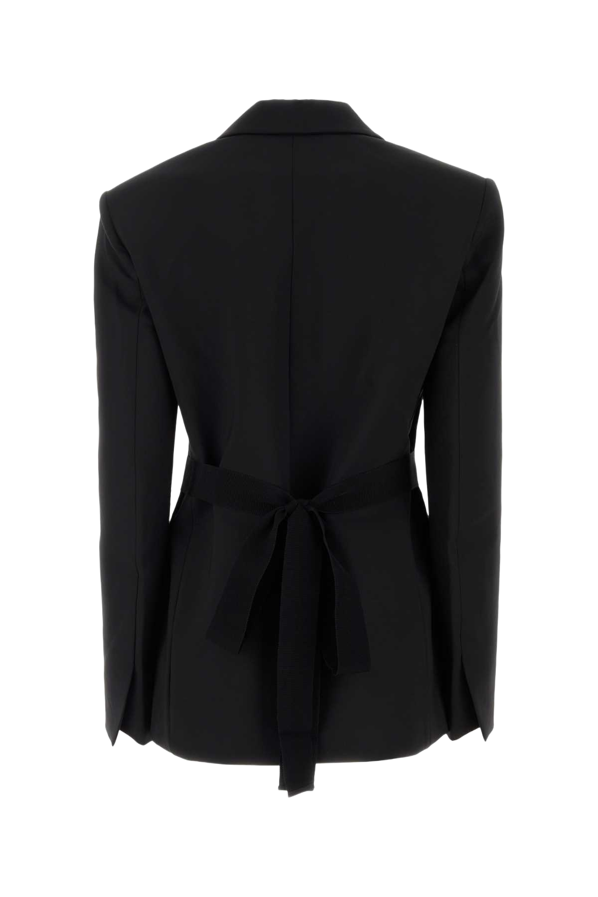 Black Stretch Wool Blazer Giacche E Gilet