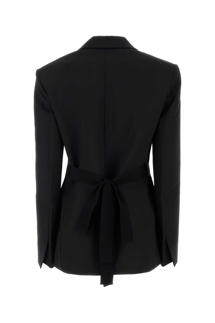 Black Stretch Wool Blazer Giacche E Gilet