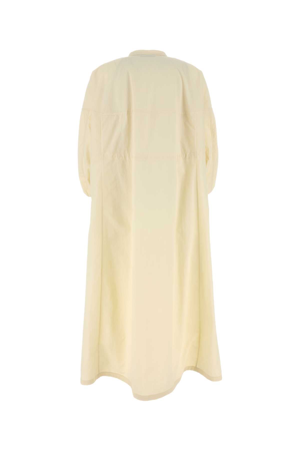 Cream Nylon Laminar Dress Pannascuro Exterior: Abiti